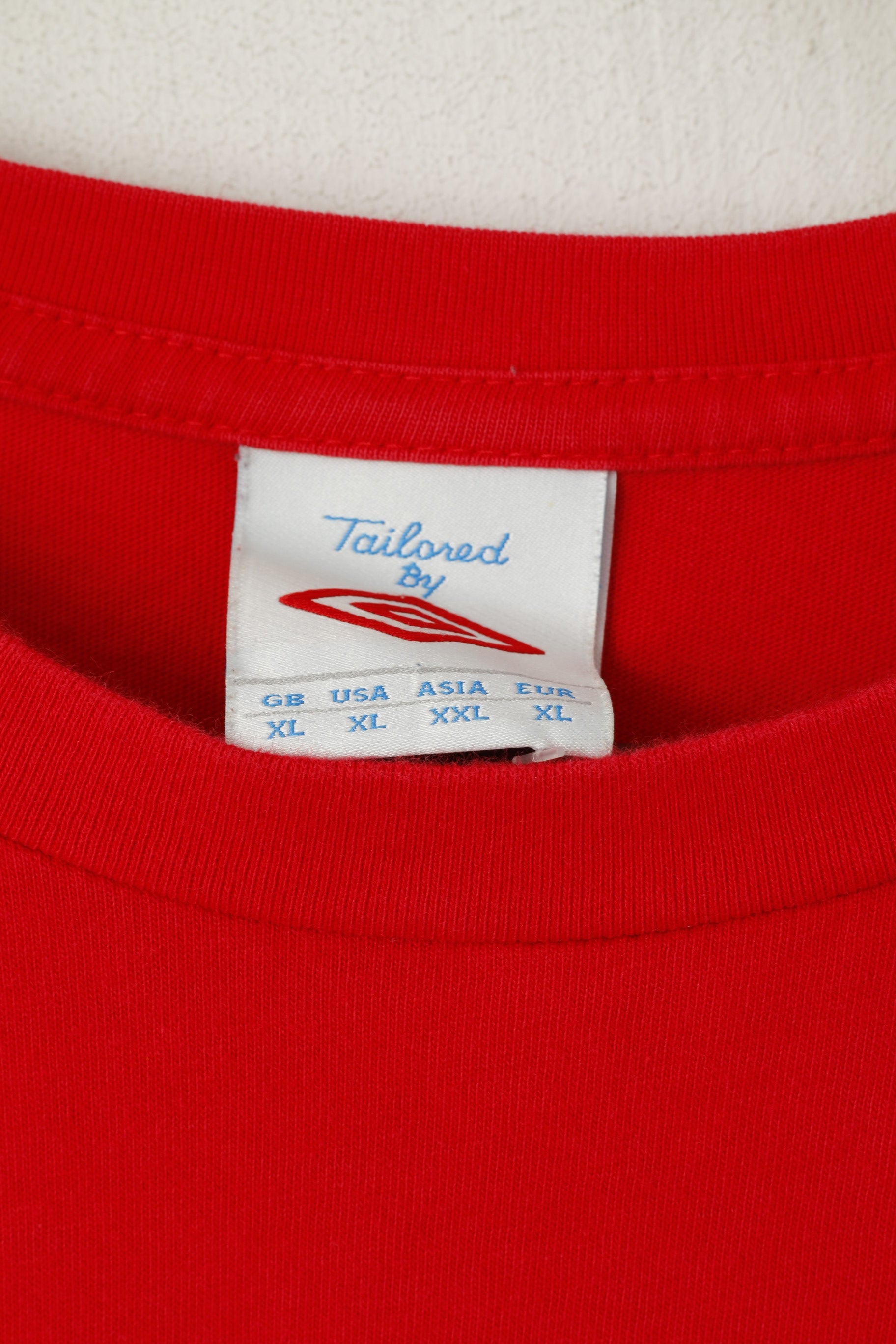 Umbro Men XL T- Shirt Red Cotton National England Team Football Sport Top