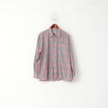 Rico Mancini Men XL Casual Shirt Red Check Cotton Vintage Golf Long Sleeve Top