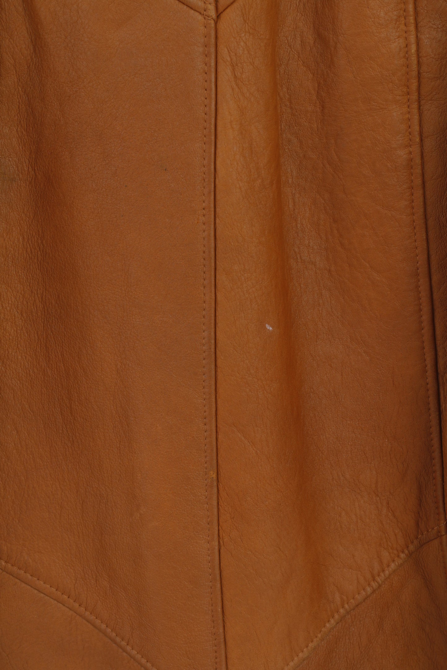 Giacca Frapelz modello donna L in pelle marrone vintage anni '90 con bottoni e parte superiore lunga