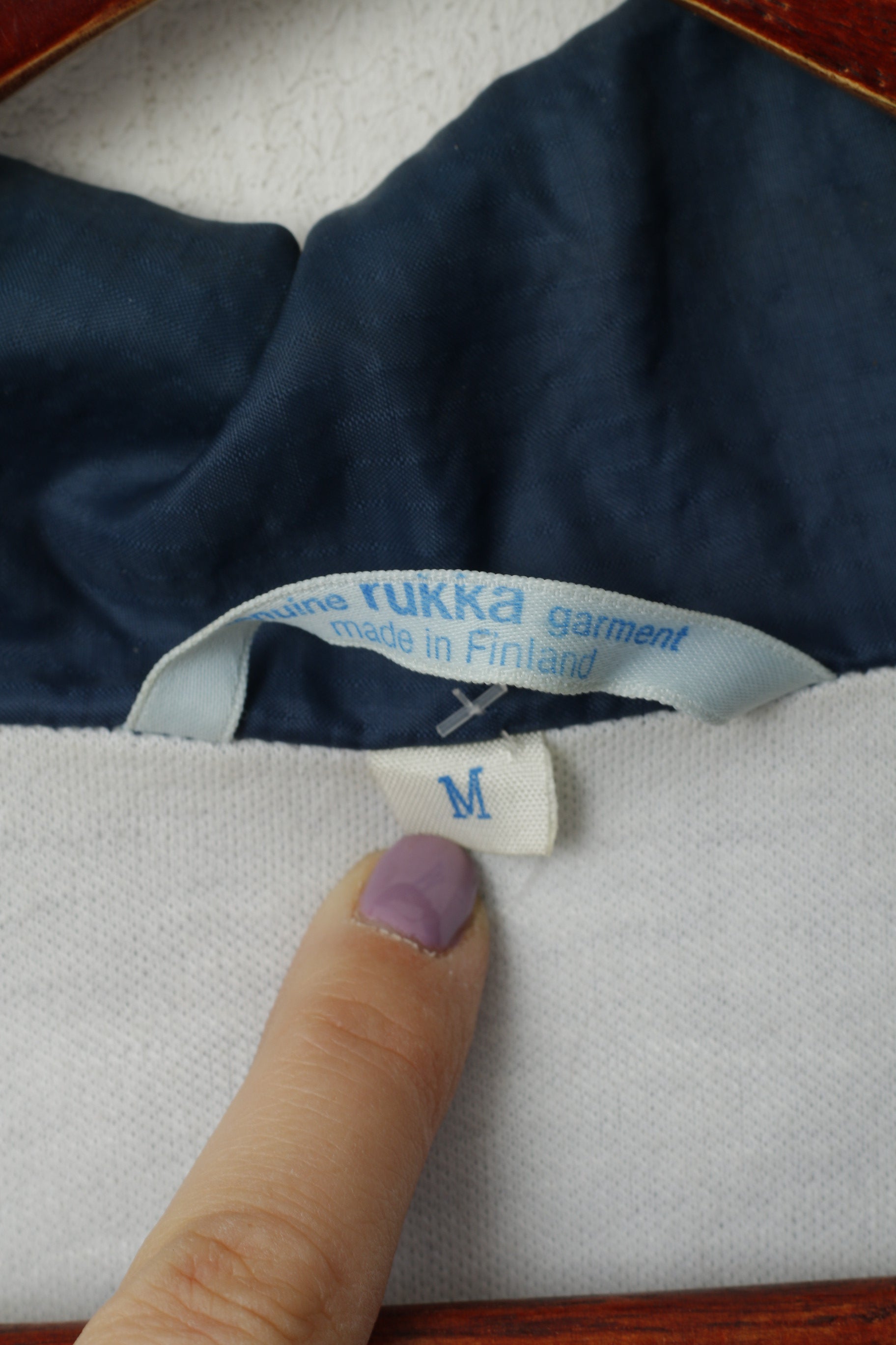 Rukka Giacca da uomo M Bomber blu scuro Finlandia Naylon Top sportivo con zip e collo impermeabile