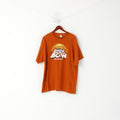 Delta Men XL T-Shirt Orange Coton Vintage Graphique Christ Lord Crew Neck Top