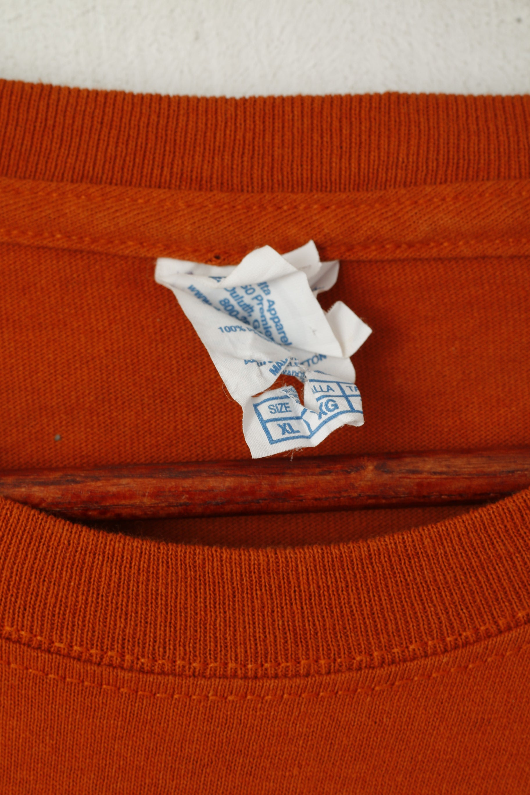 Delta Men XL T- Shirt Orange Cotton Vintage Graphic Christ Lord Crew Neck Top