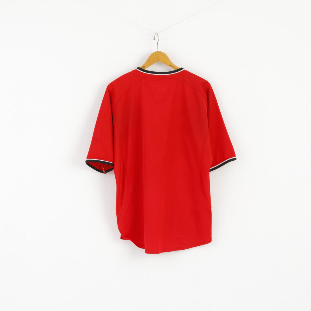 Umbro Men XL Shirt Red Manchester United Football Vintage Jersey Top