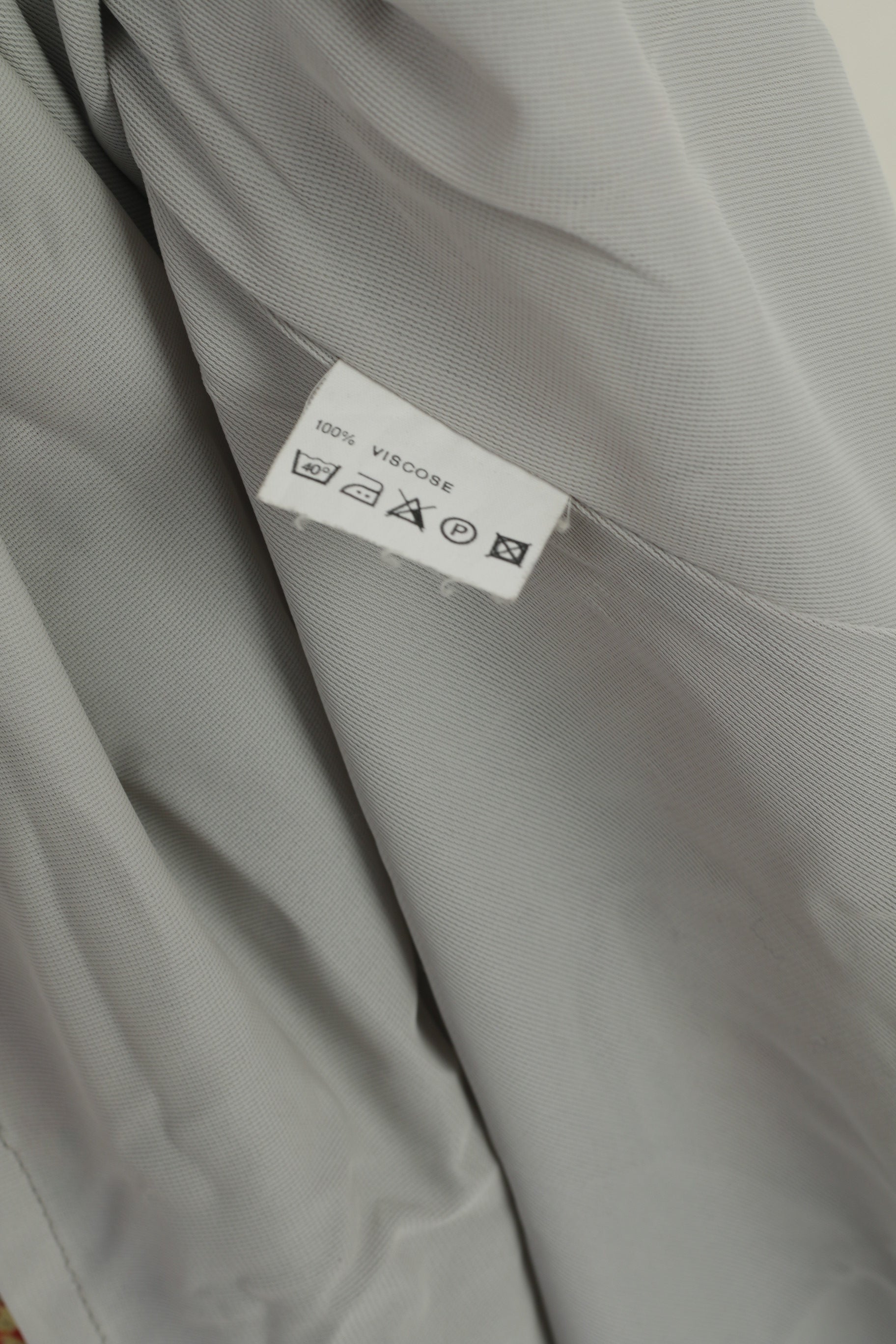 Kellermann Of Scandinavia Women 42 L Dress Gray Rose Print Flounce V Neck Vintage