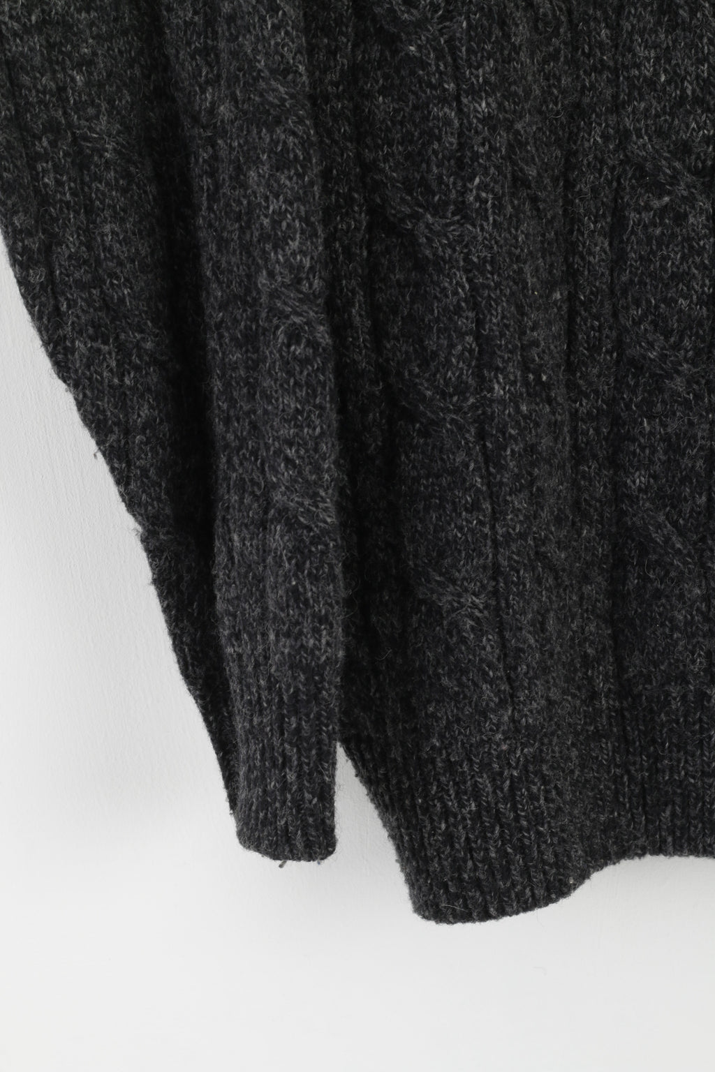 Gioni Feroti Men XL Jumper Dark Grey Wool Blend Zip Neck Vintage Sweater