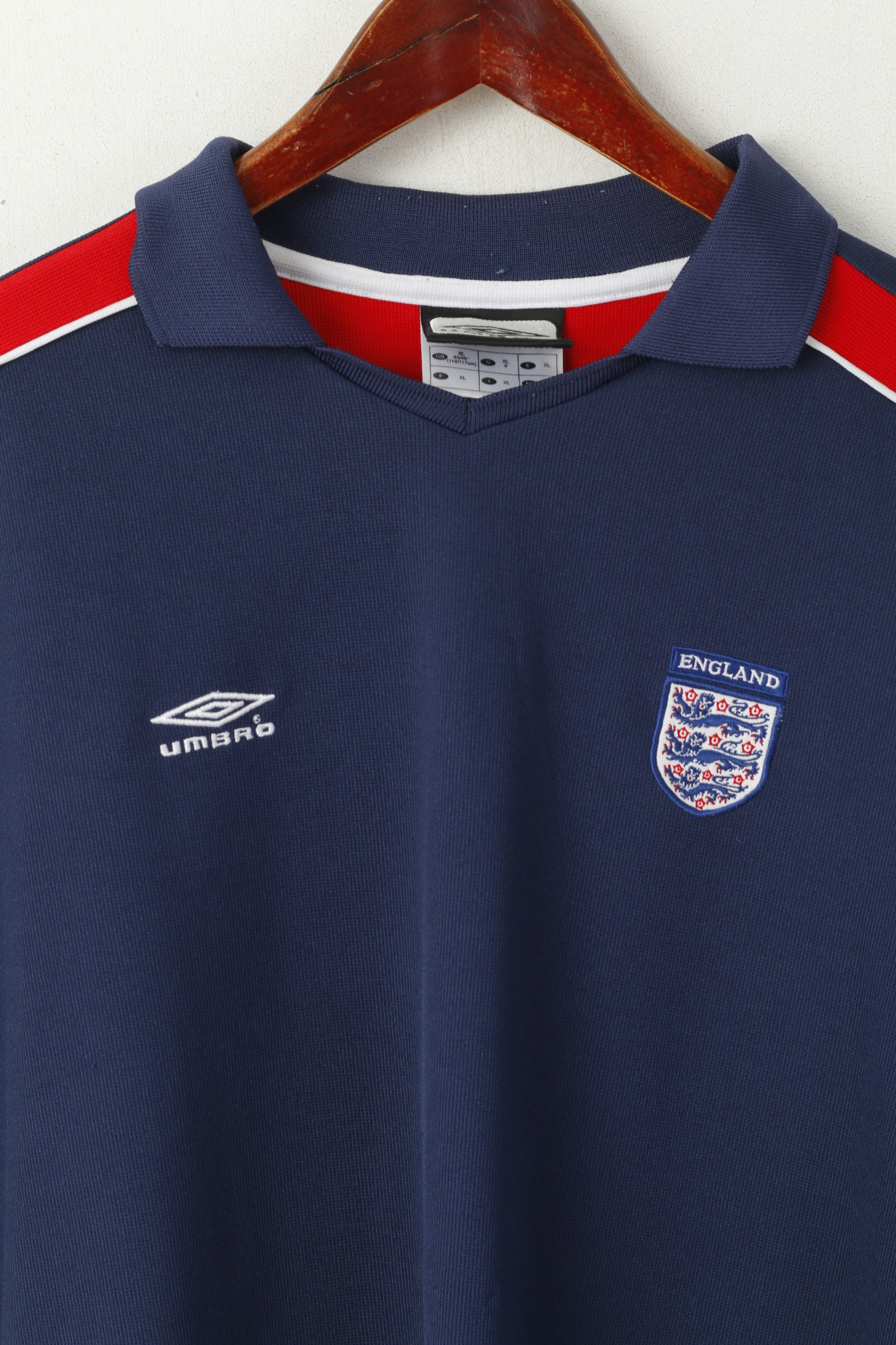 Umbro Men XL Polo Shirt Navy England National Football Team Jersey