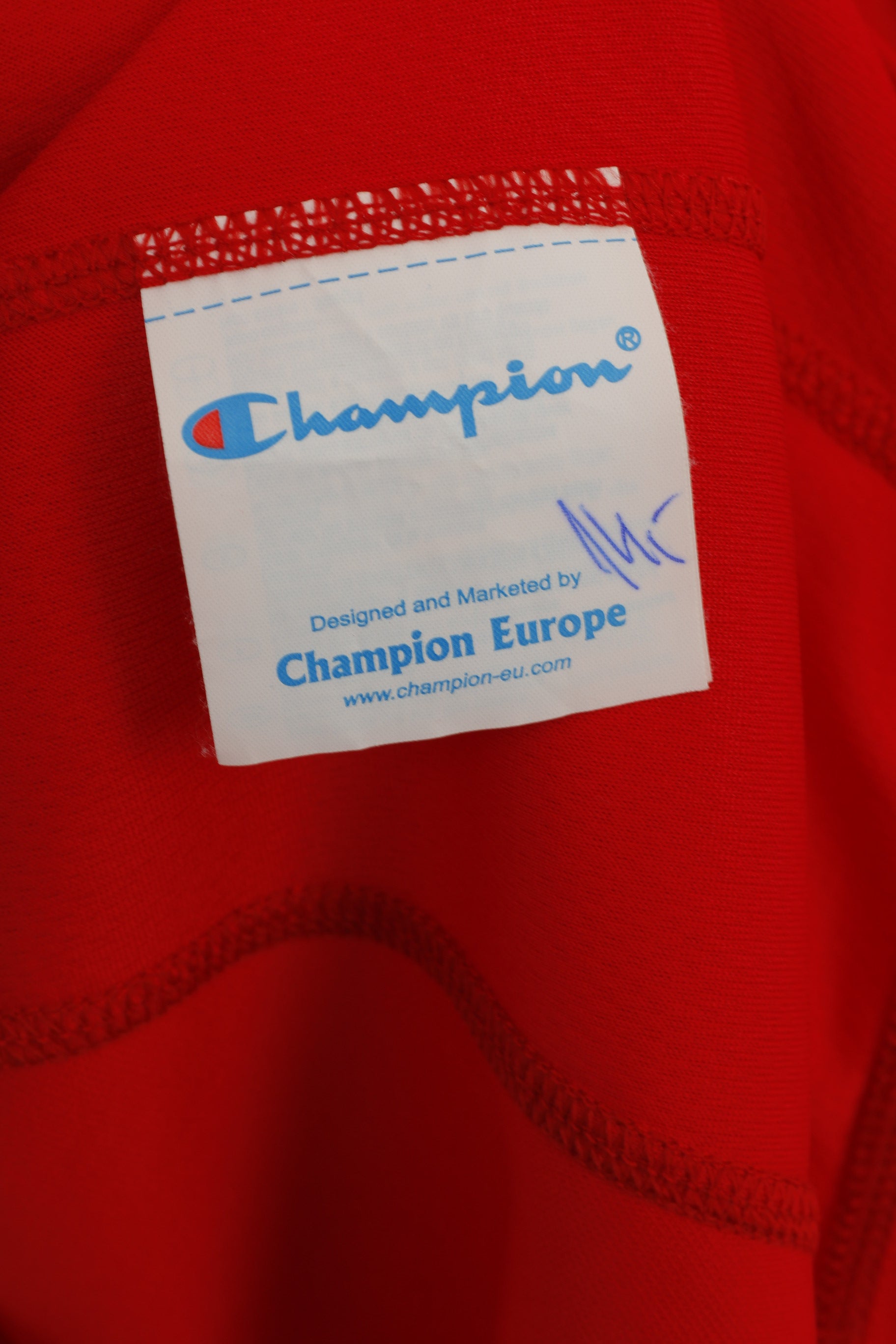 Champion Men XL Shirt Red Training Activewear Sport Crew Neck Jersey Top
