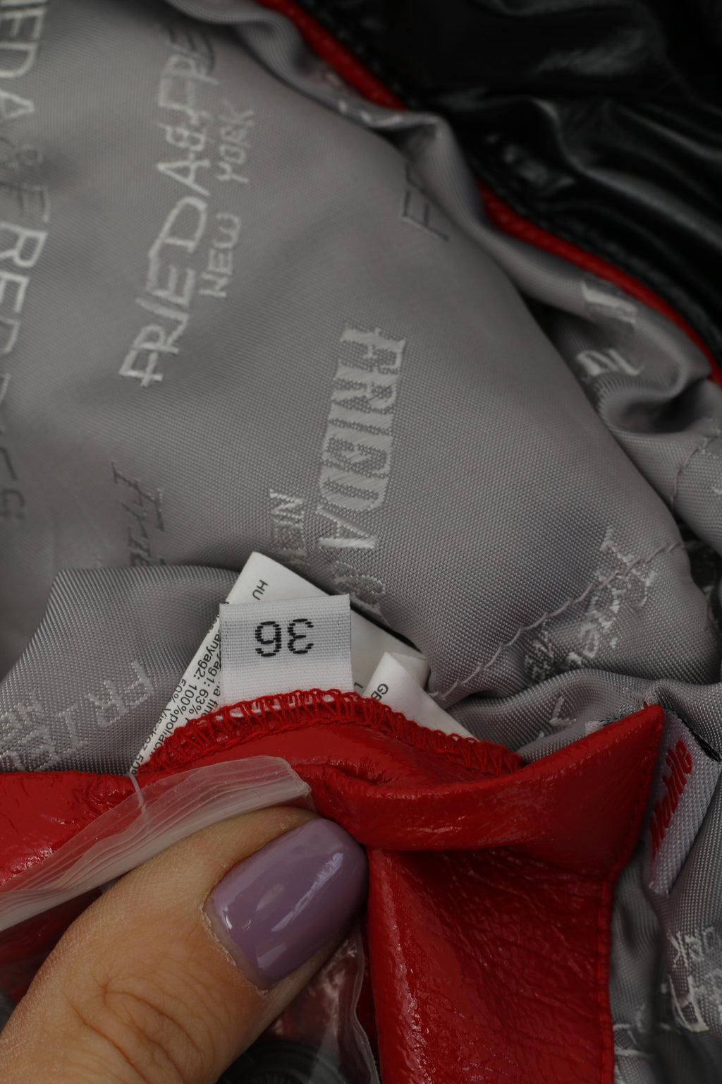 FRIEDA &amp; FREDDIES Veste femme 36 S noire matelassée en nylon brillant avec fermeture éclair