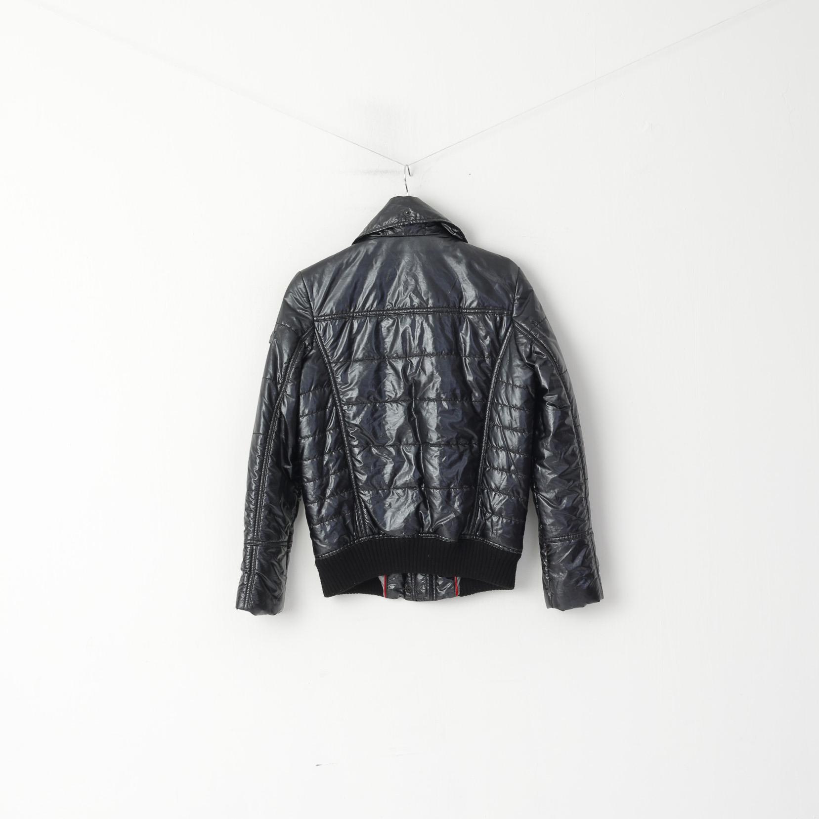 FRIEDA &amp; FREDDIES Veste femme 36 S noire matelassée en nylon brillant avec fermeture éclair