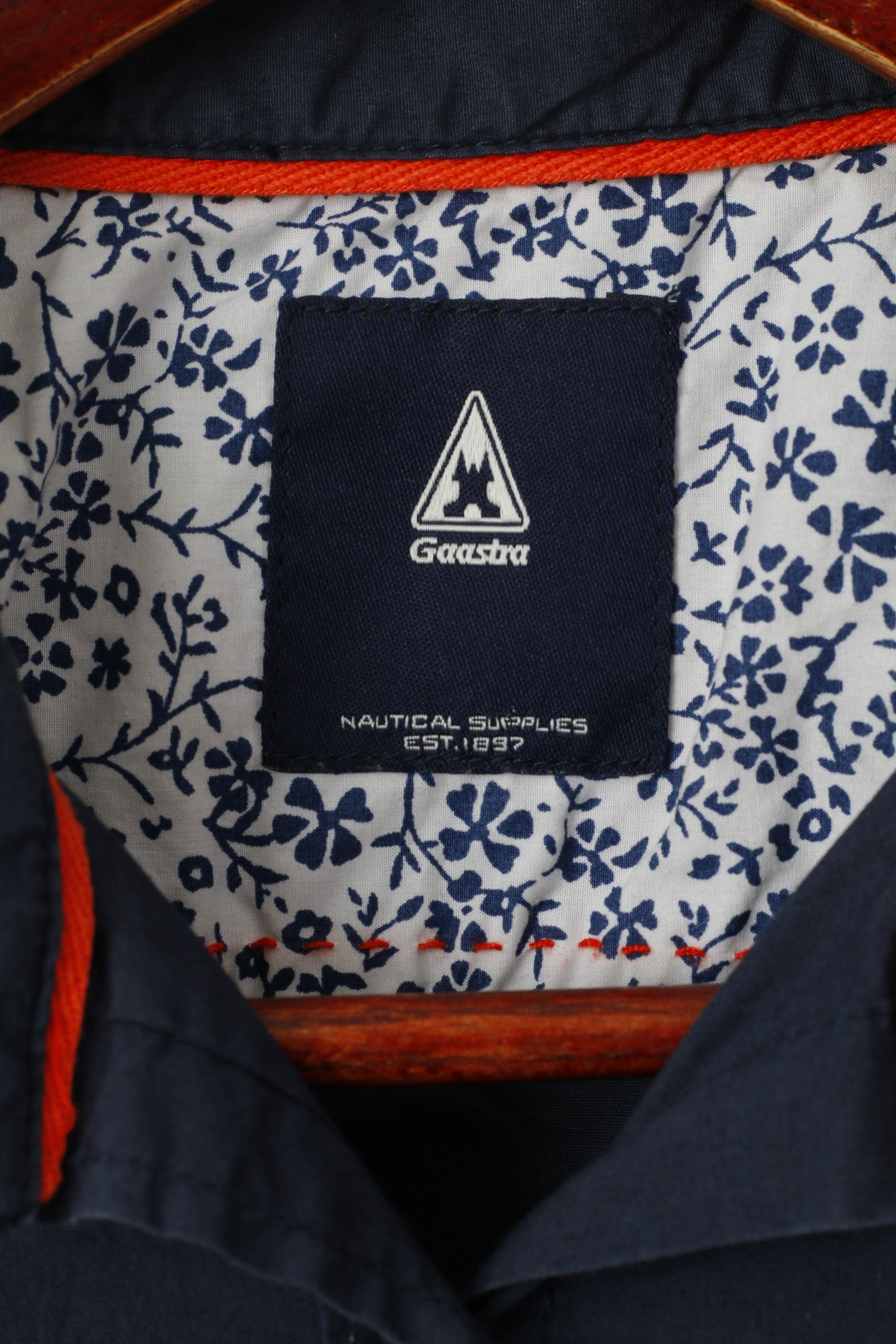 Gaastra Women L Casual Shirt Navy Cotton 7/8 Sleeve Regatta Nautical Supplies Top