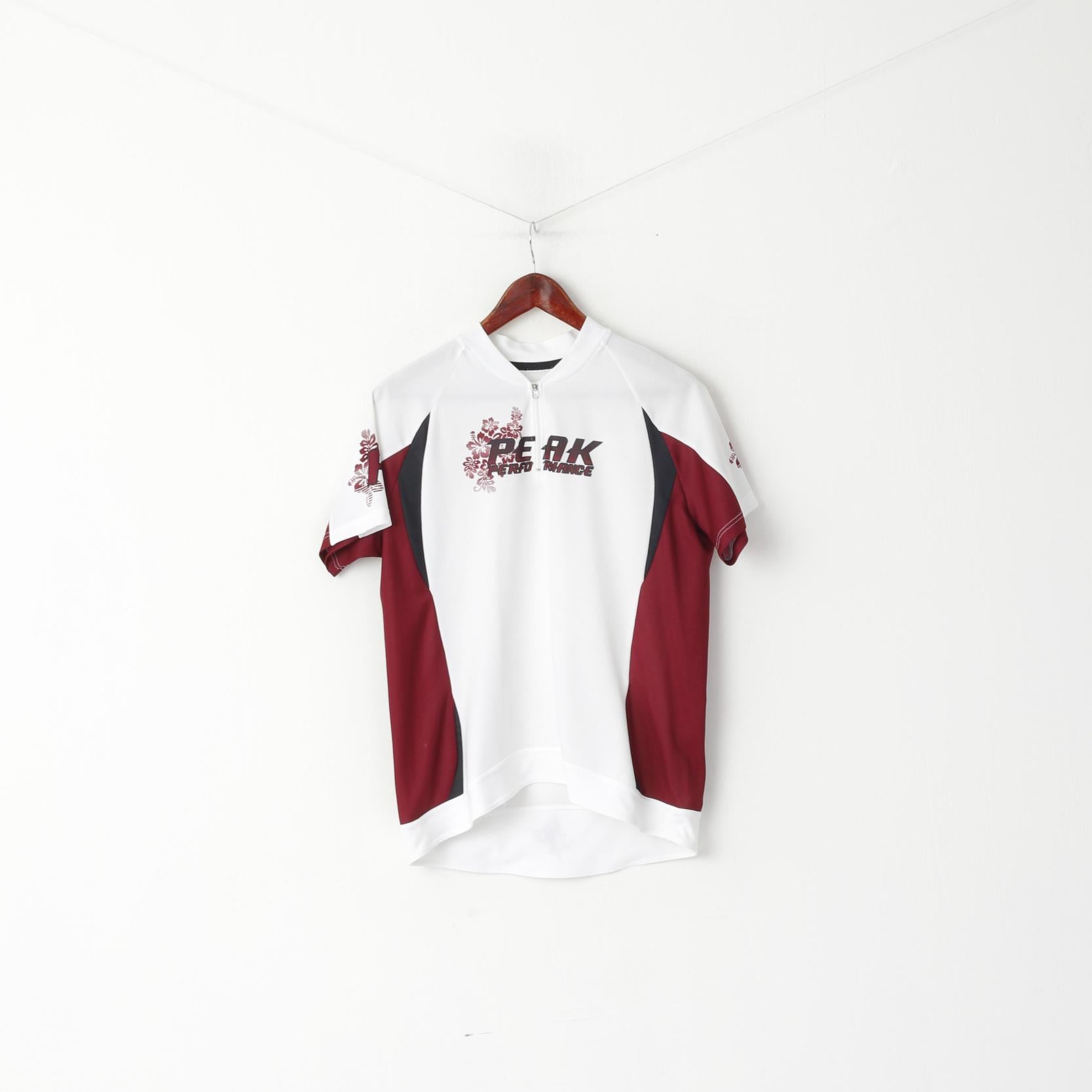 Peak Performance Women XL Shirt White Zip Neck Sport Mountain Top