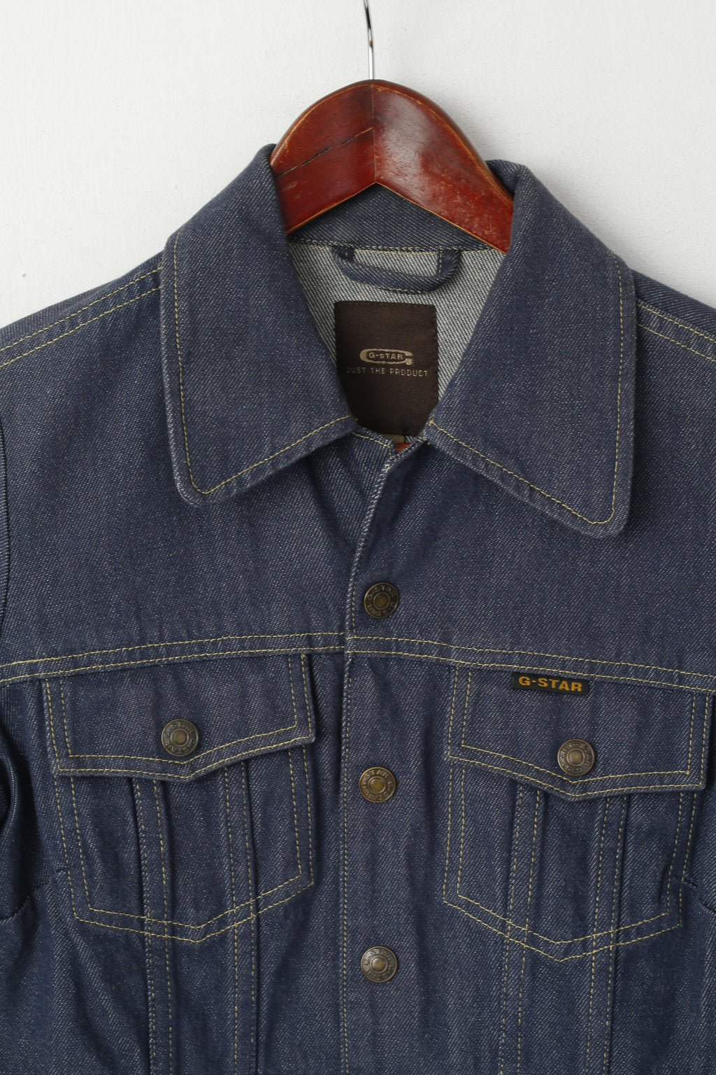 G-Star Veste Femme Bleu Denim Blazer Coton Ajusté Boutons-pression Jeans Top