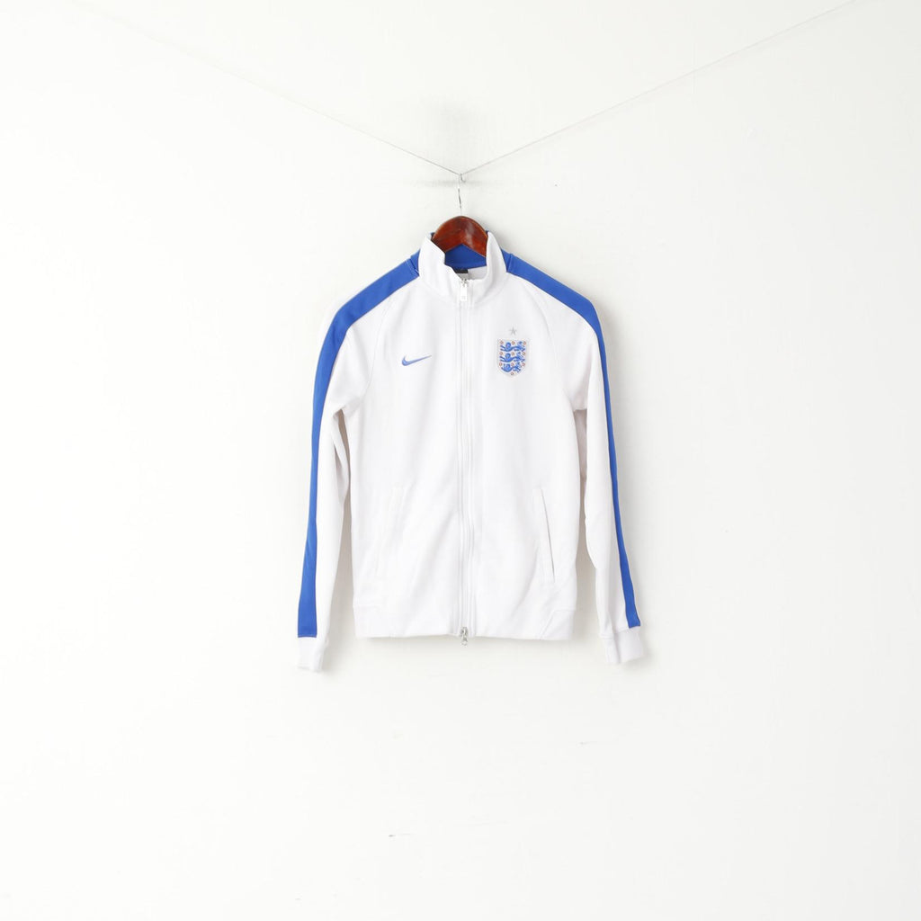 Felpa Nike da donna, bianca, con zip, squadra nazionale di calcio inglese