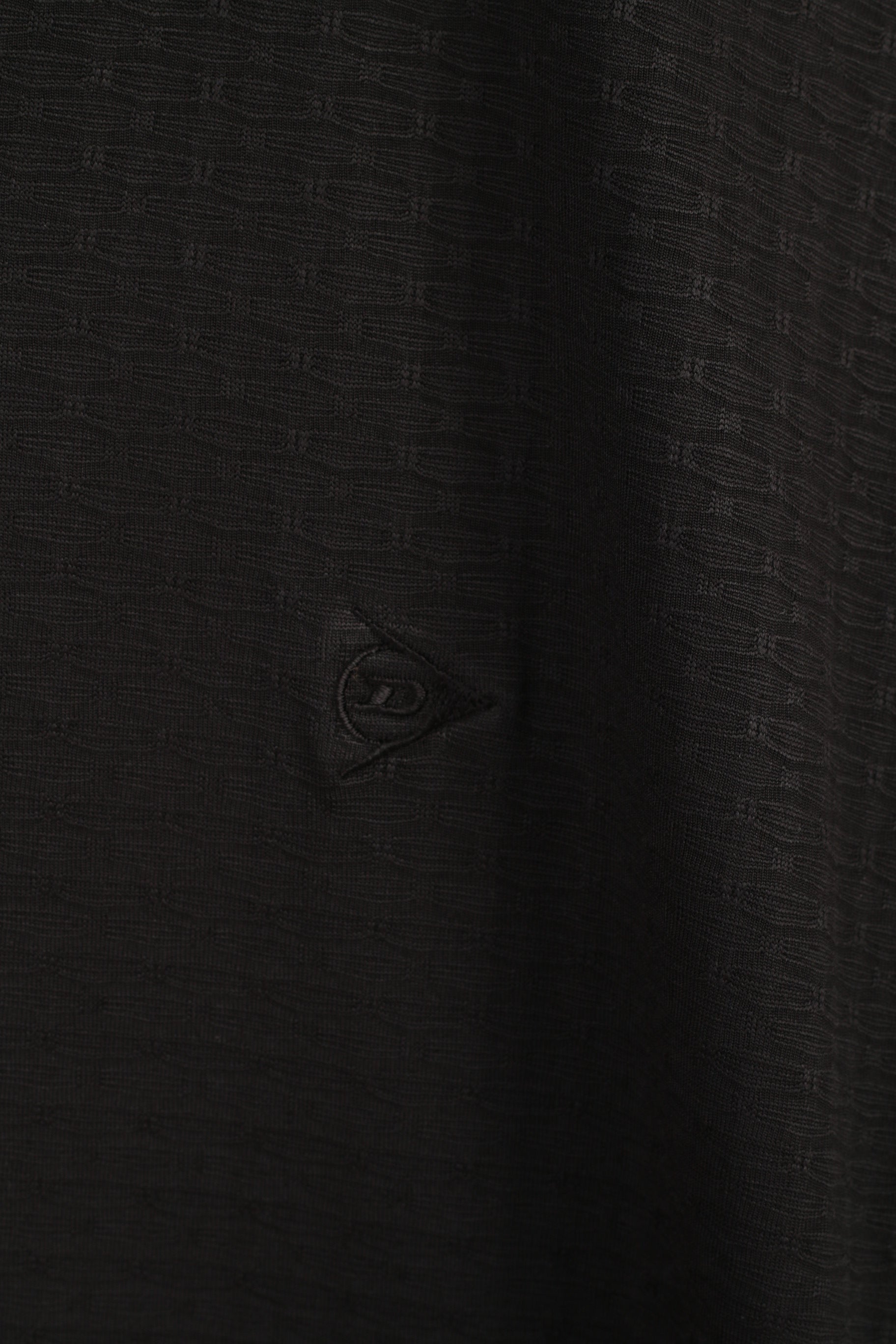 Dunlop Golf Classic Men L Polo Shirt  Black Shiny  Detailed Buttons Plain Top