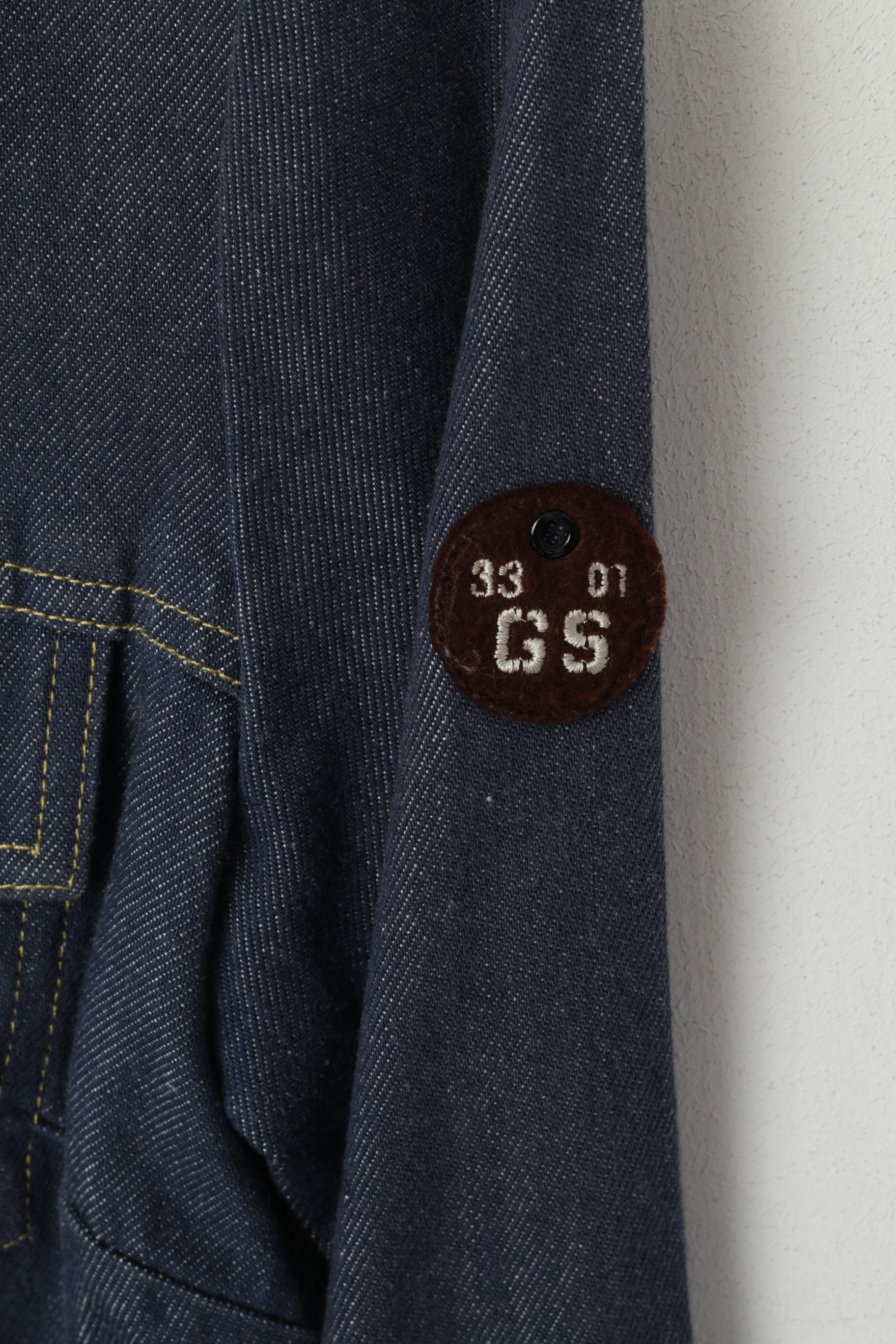 G-Star Veste Femme Bleu Denim Blazer Coton Ajusté Boutons-pression Jeans Top