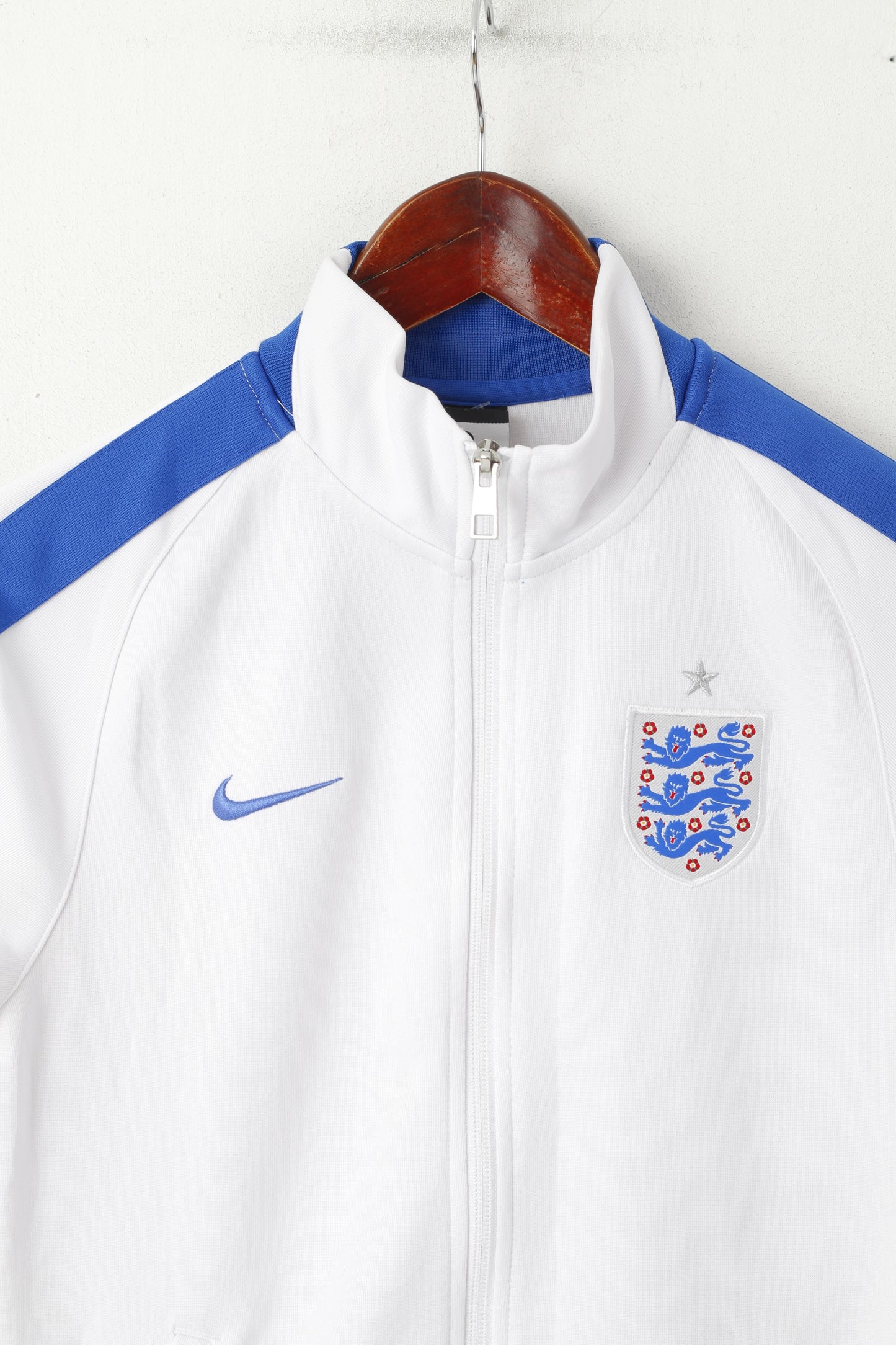 Nike Women's Sweatshirt Blanc National England Football Team Zip Up Track Top