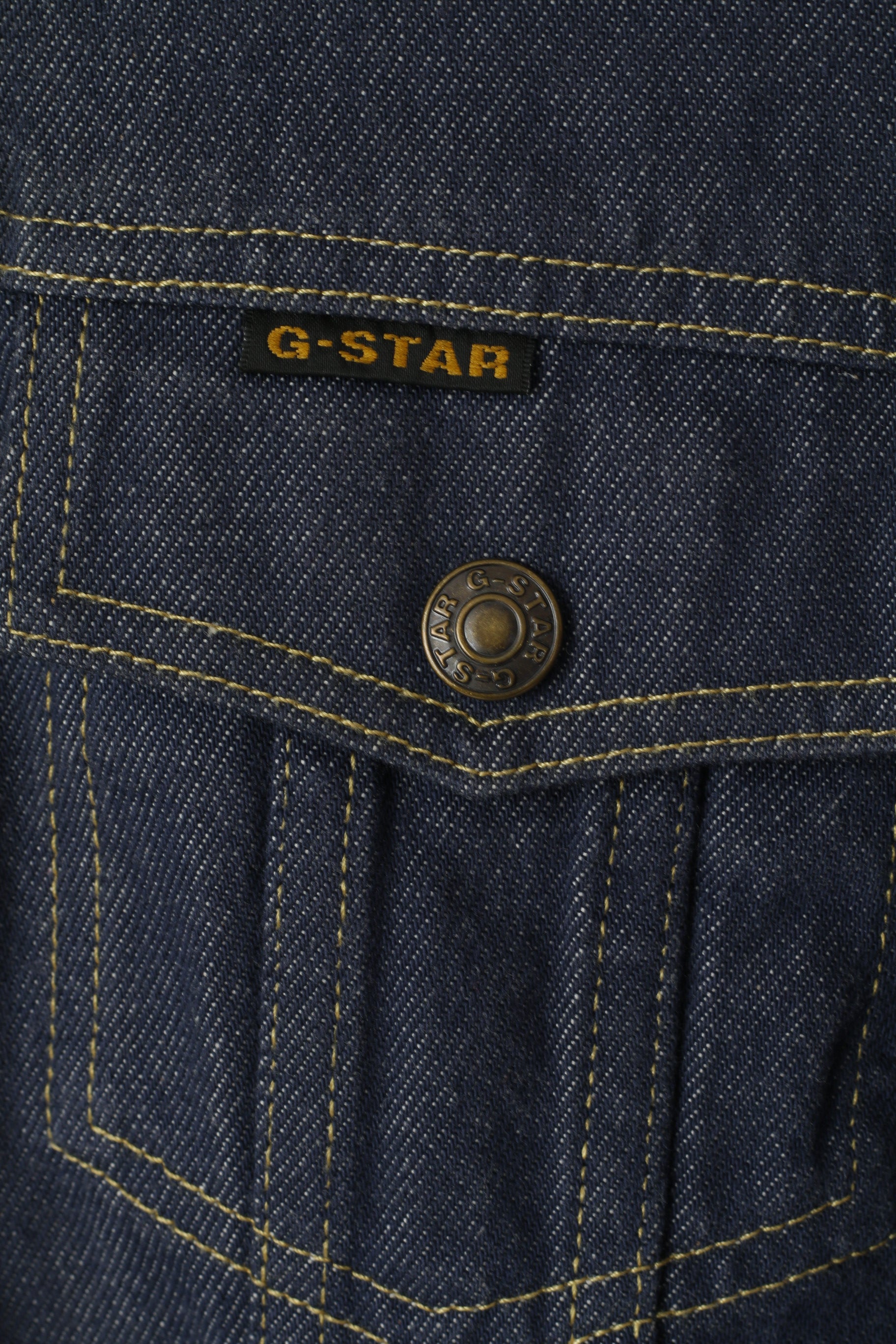 G-Star Veste Femme Bleu Denim Blazer Coton Ajusté Boutons-pression Jeans Top