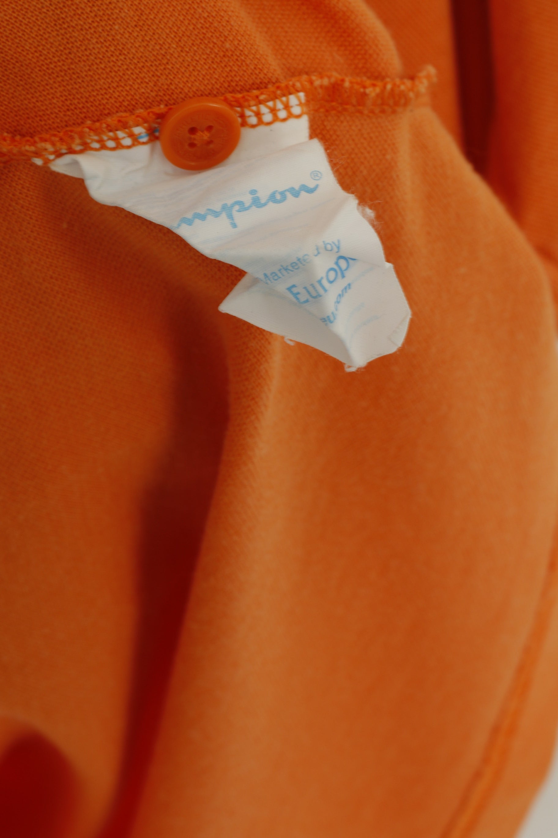 Champion Homme L Polo Orange Coton Easy Fit Vintage Plain Classic Summer Top