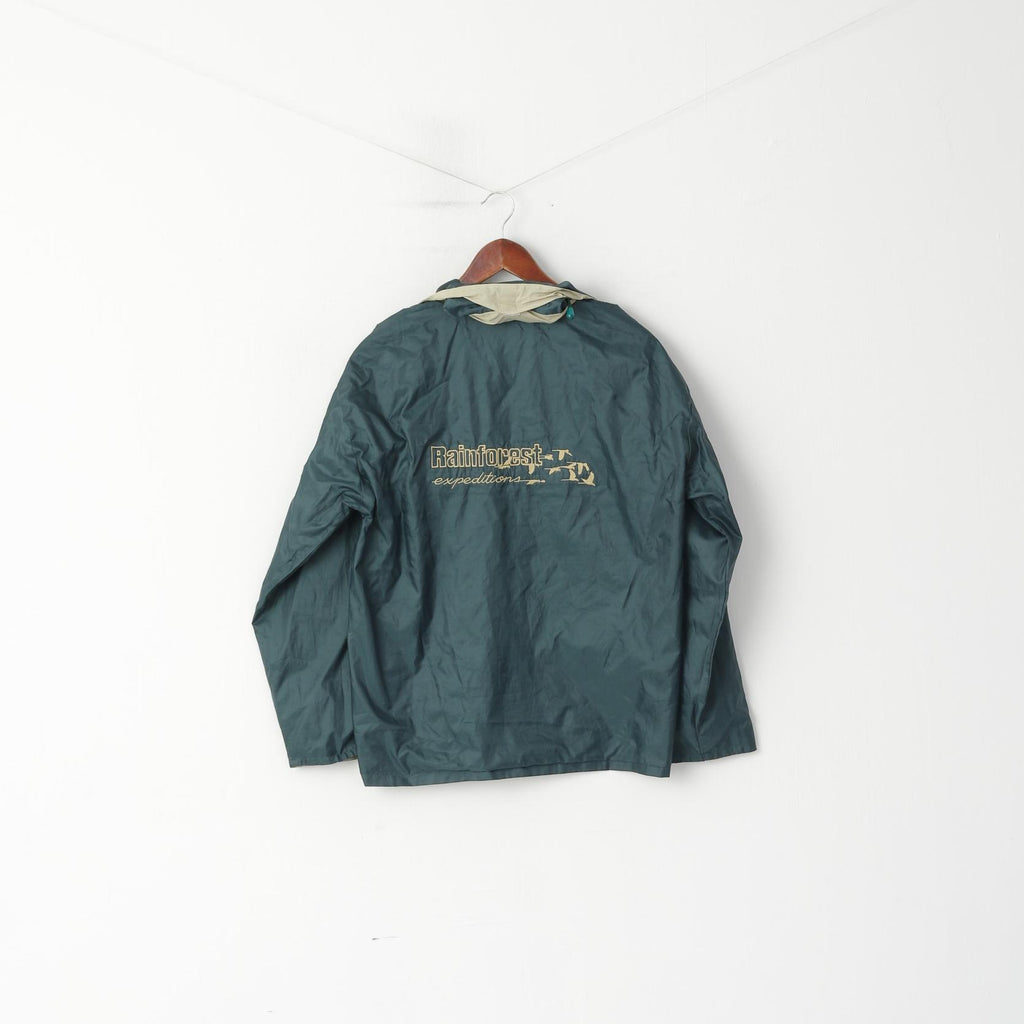 Giacca Rainforest Expeditions da donna M con cappuccio retrattile double face verde beige