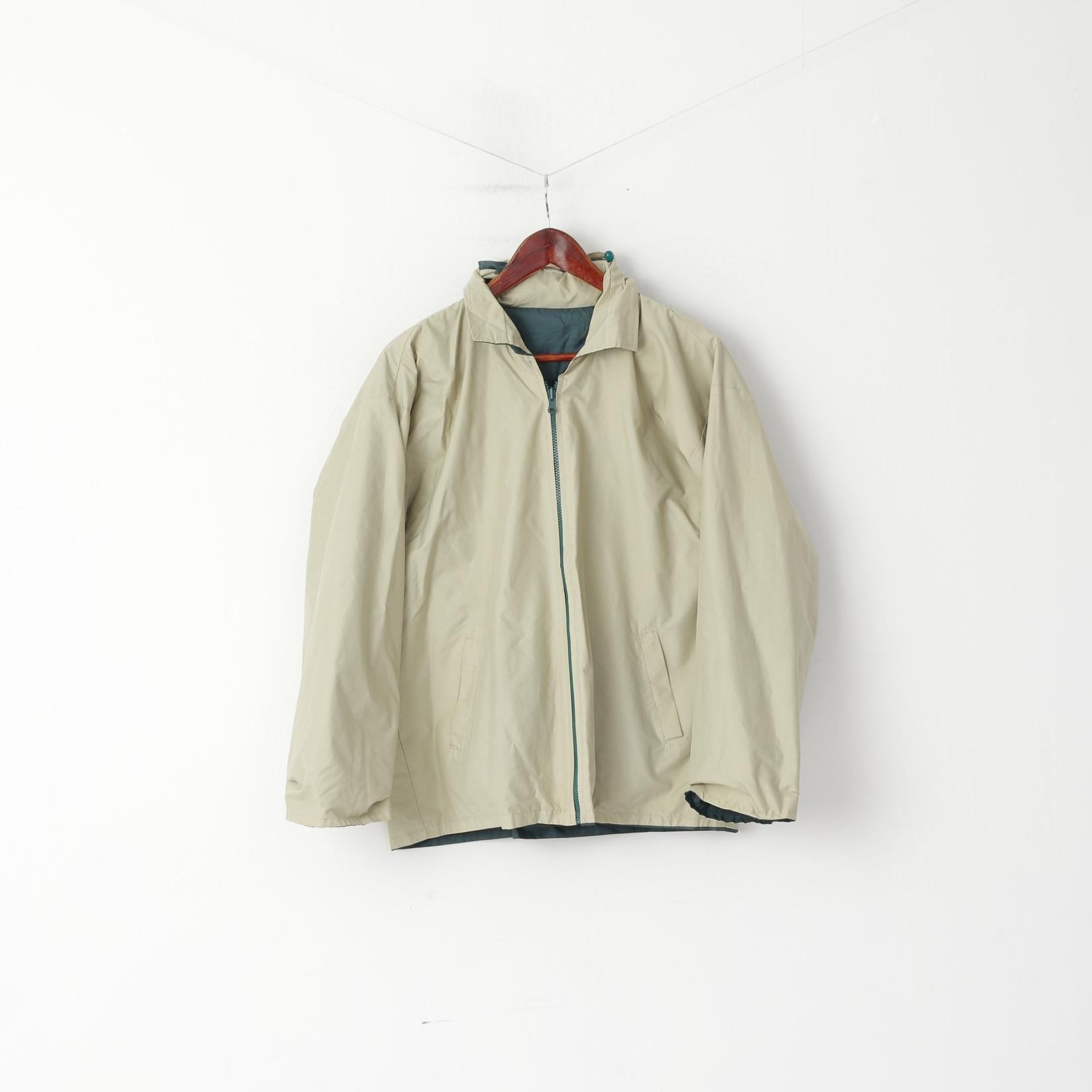 Giacca Rainforest Expeditions da donna M con cappuccio retrattile double face verde beige