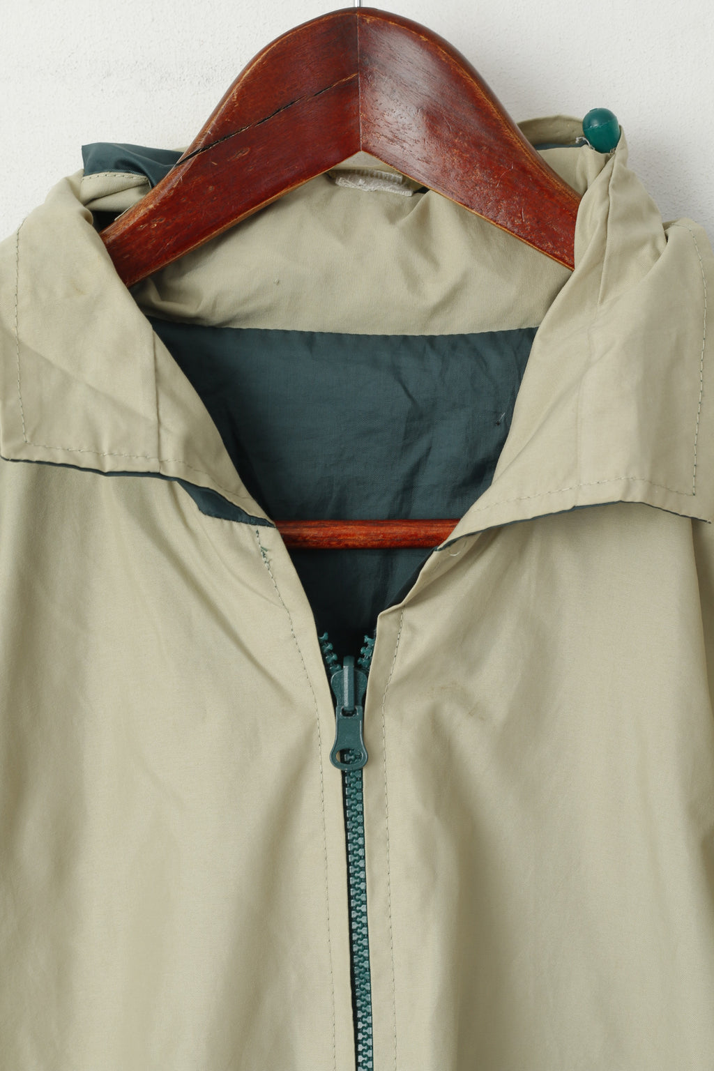 Giacca Rainforest Expeditions da donna M con cappuccio retrattile double face verde beige
