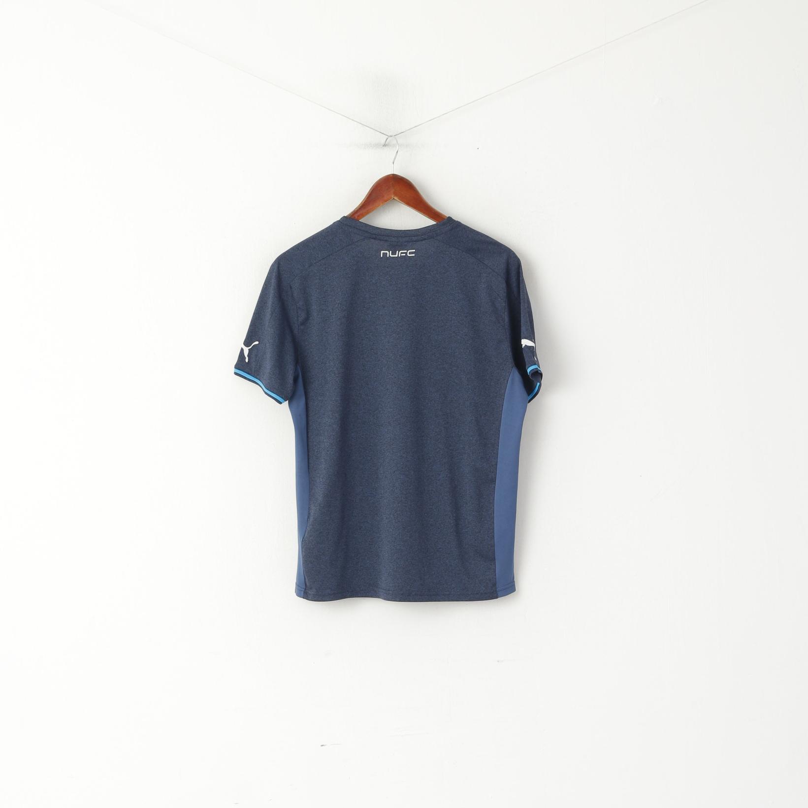 Puma Newcastle United Hommes S Chemise Marine Football NUFC Jersey Sportwear Top