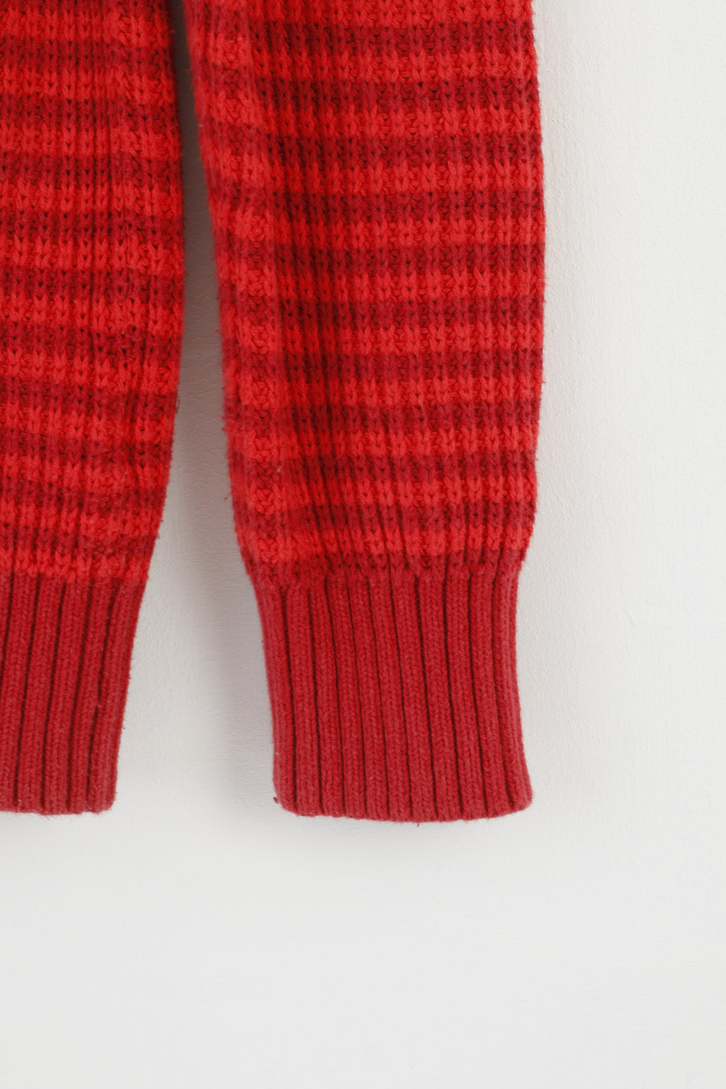 Hilfiger Denim Femme XL Pull Rouge Col Rond Coton Rayé Long Pull