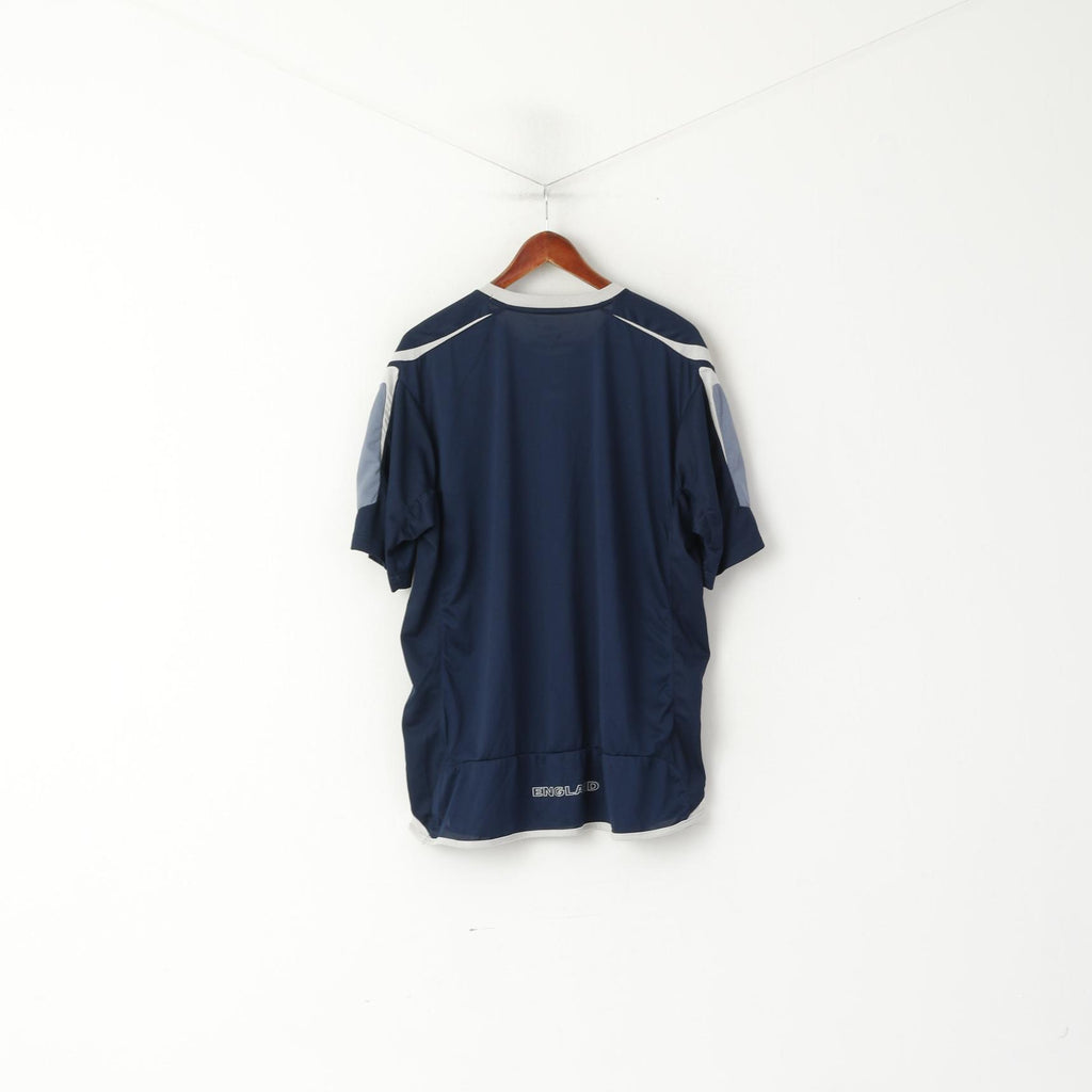 Maglia Umbro della Nazionale Inglese da Uomo 2XL Maglia da Calcio Blu Navy Jersey Vintage
