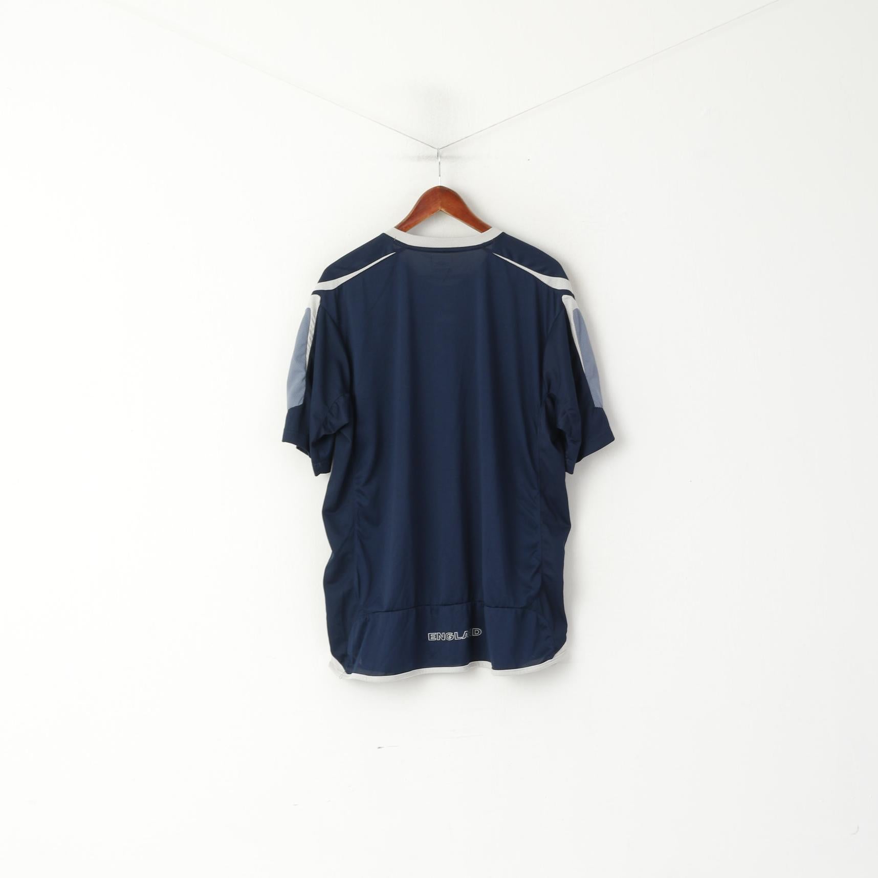 Maglia Umbro della Nazionale Inglese da Uomo 2XL Maglia da Calcio Blu Navy Jersey Vintage