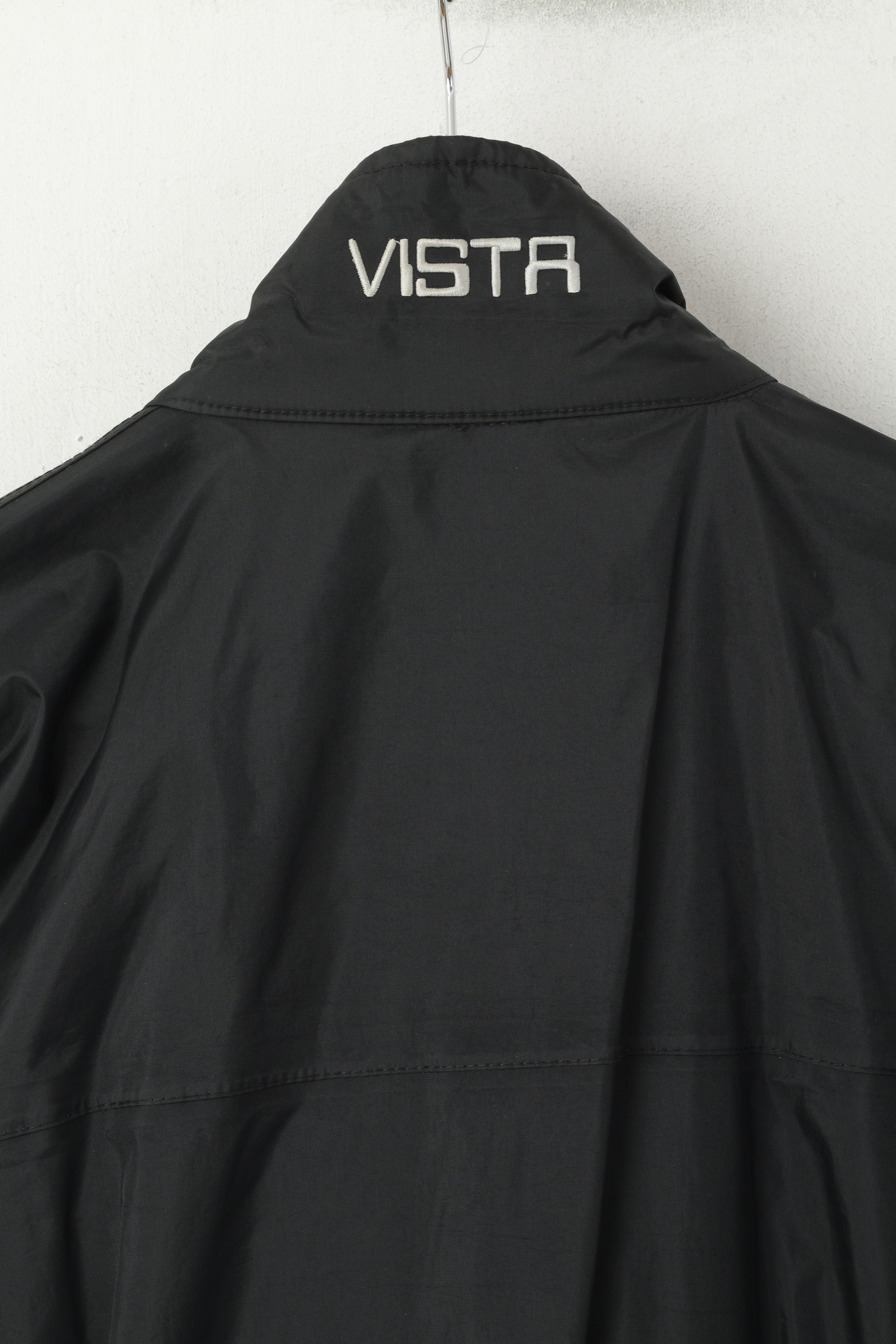 Motoline Men L  Jacket Black Nylon Waterproof  Scotchlite 3M Full Zipper Motorbike Top