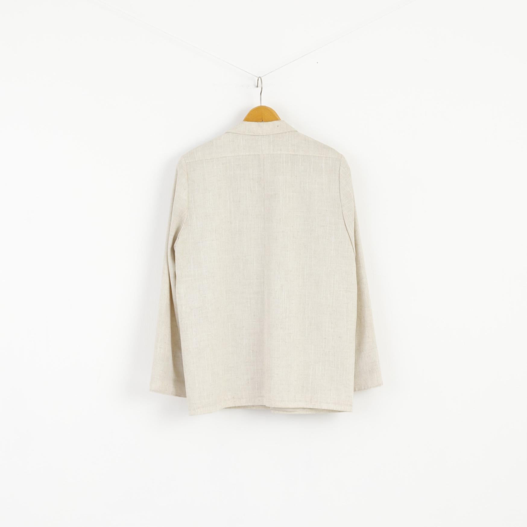 Collezione Fashion Extra Donna 16 42 Blazer Beige Misto lino Top aperto sul davanti