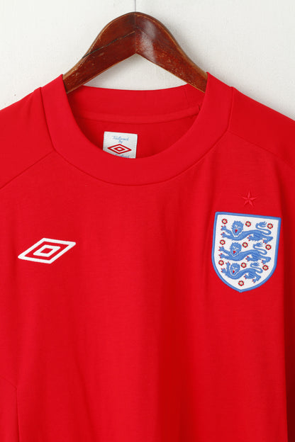 Umbro Hommes 46 L Chemise Rouge National Angleterre Équipe Football Sportswear Jersey