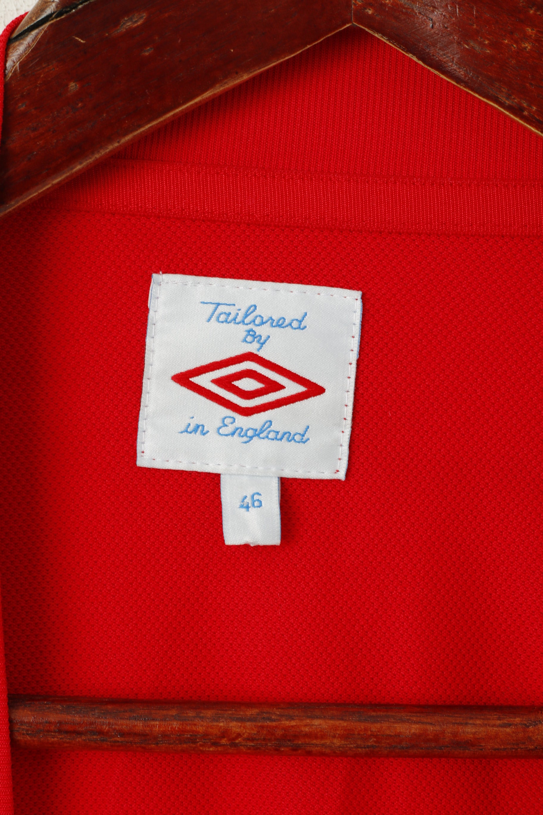 Umbro Men 46 L Shirt Red National England Team Football Sportswear Jersey