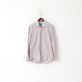 Gant Men M Casual Shirt Blue Cotton Long Beach Poplin Striped E-Z Fit Long Sleeve Top