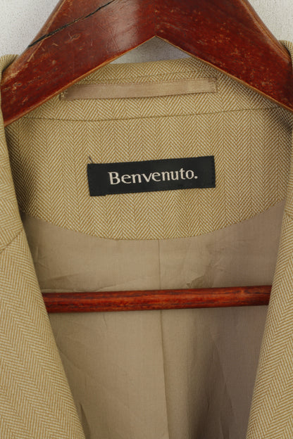 Benvenuto Uomo 25 40 Blazer Giacca monopetto vintage in lana cammello