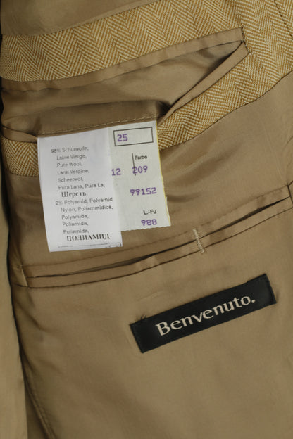 Benvenuto Uomo 25 40 Blazer Giacca monopetto vintage in lana cammello