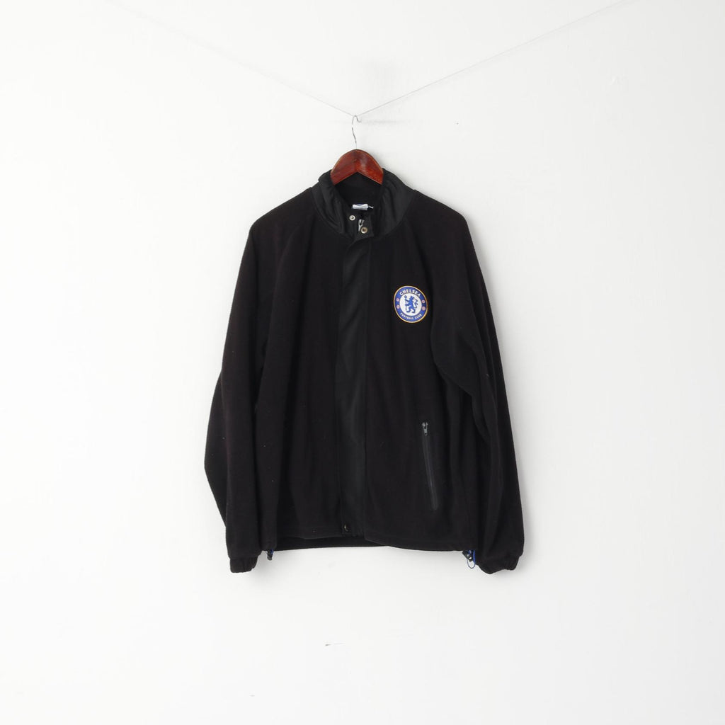 Chelsea Football Club Men XL Fleece Top Black Full Zipper Official Sport Top