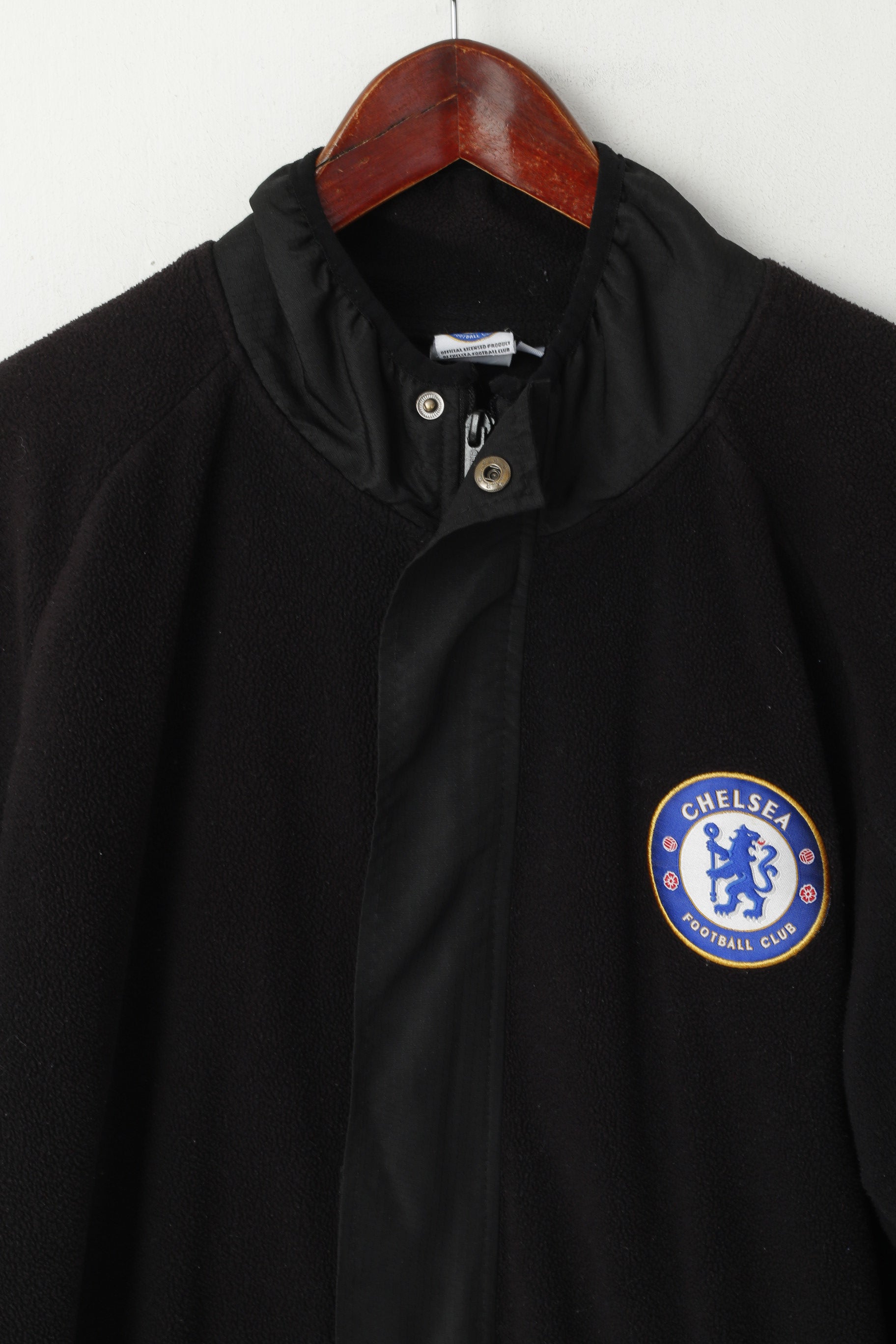 Chelsea Football Club Men XL Fleece Top Black Full Zipper Official Sport Top
