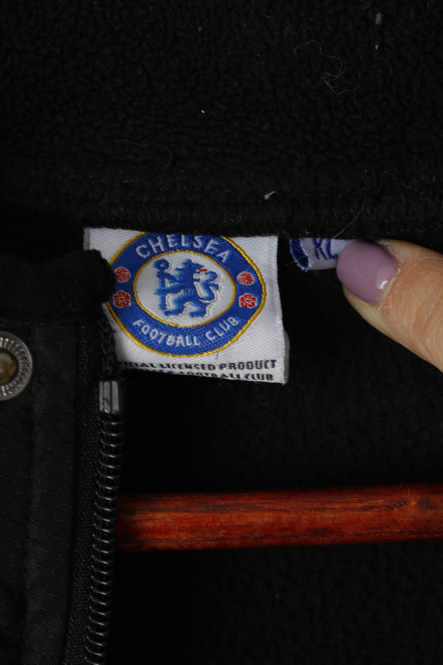 Chelsea Football Club Men XL Fleece Top Black Full Zipper Official Sport Top