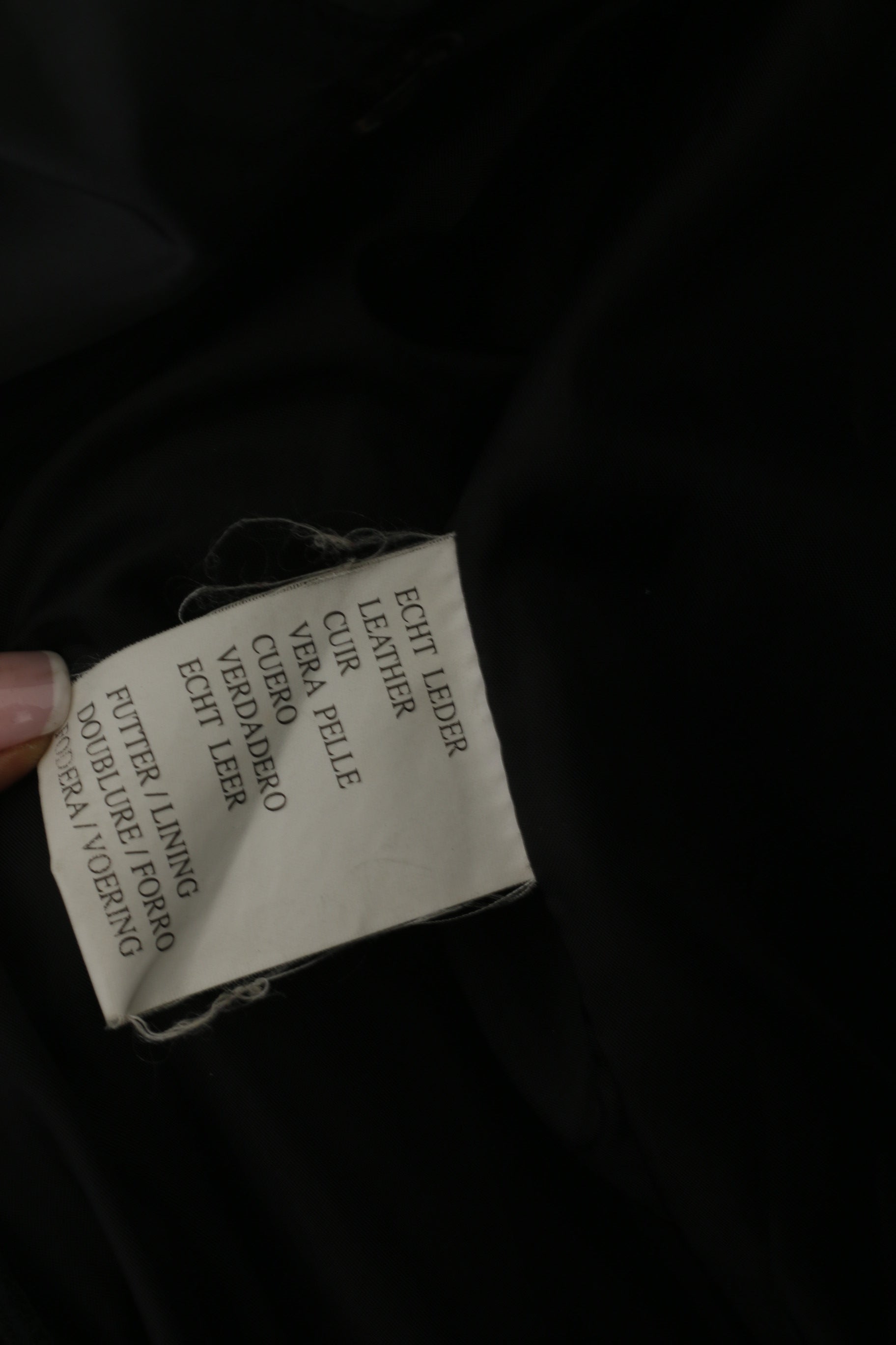 Vintage Men M Jacket Black Leather Soft Classic Full Zipper Shoulder Pads Top