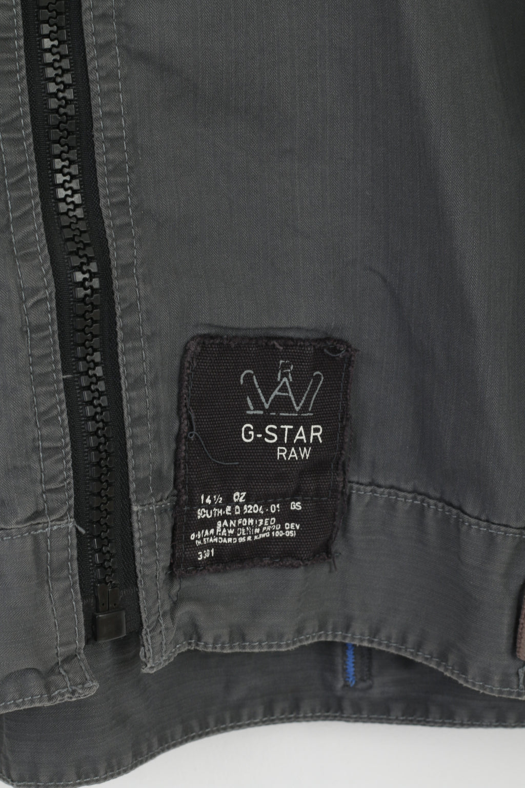 G-STAR Raw Men XXL (L) Jacket Grey Cotton Full Zipper Emroidered Casual Top