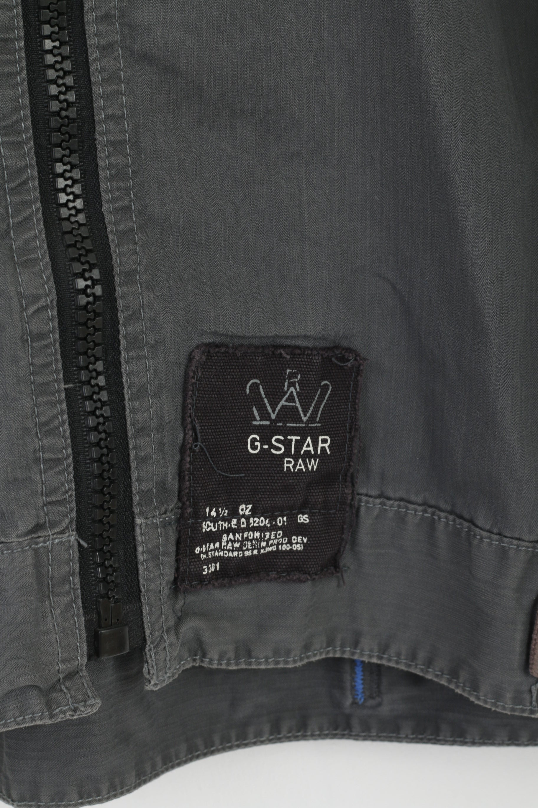 G-STAR Raw Men XXL (L) Jacket Grey Cotton Full Zipper Emroidered Casual Top