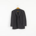 Jeff Banks Hommes 42S 52 Blazer Gris Violet Rayé Laine Veste Simple Boutonnage
