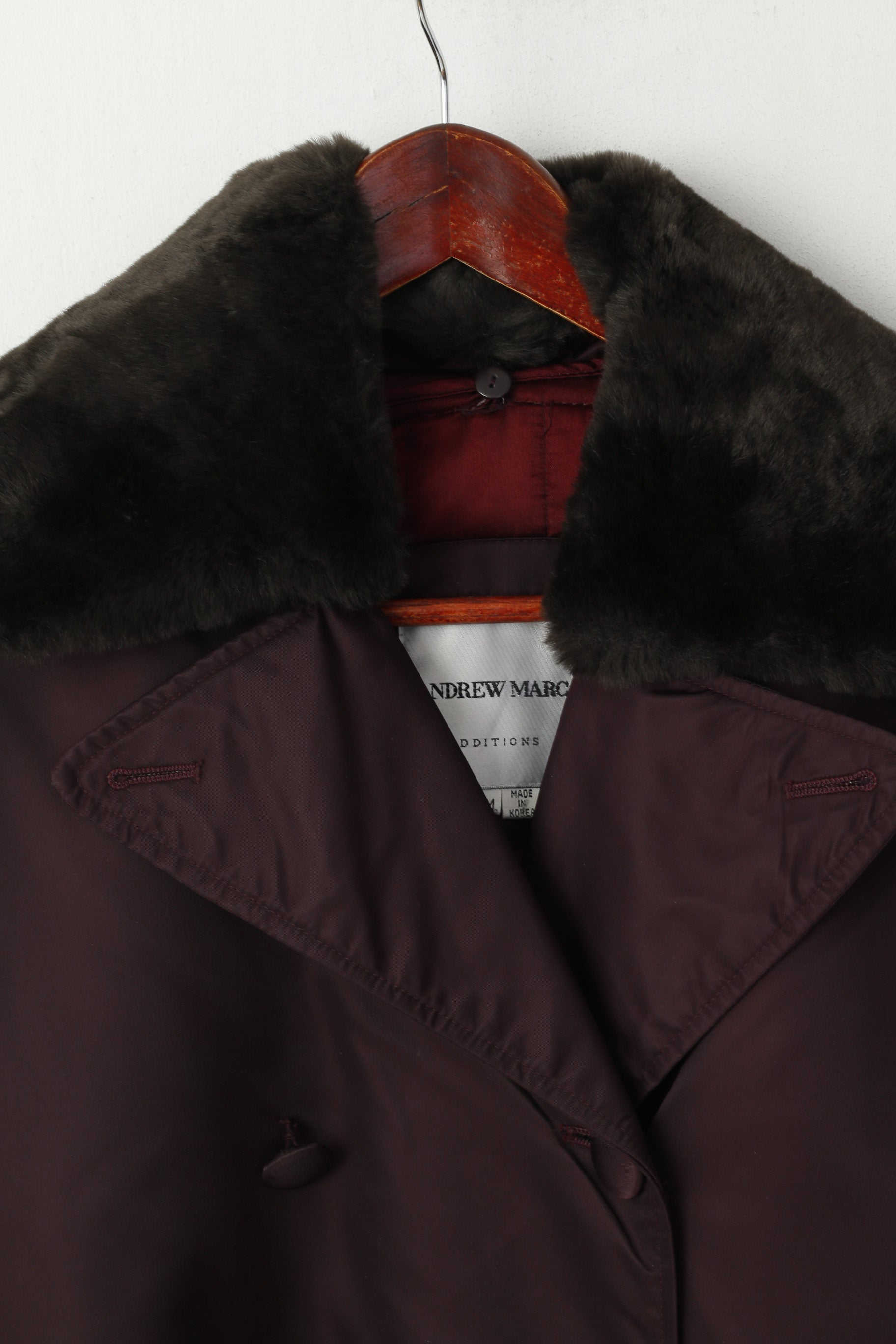 Andrew Marc Additions Femmes M Veste Prune Micro-loft Doublure Amovible Haut Classique