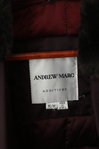 Andrew Marc Additions Femmes M Veste Prune Micro-loft Doublure Amovible Haut Classique