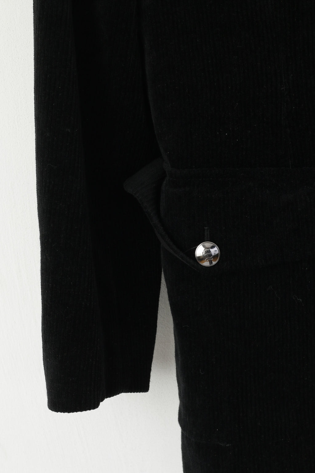 Giacca Escada Sport da donna 40 M Giacca monopetto con colletto rialzato in velluto a coste nero