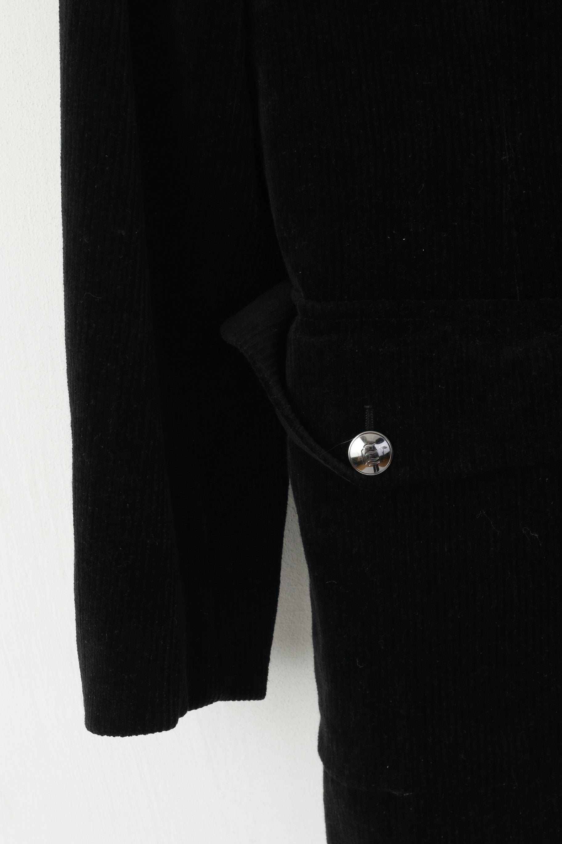 Escada Sport femmes 40 M veste velours côtelé noir simple boutonnage col montant Blazer