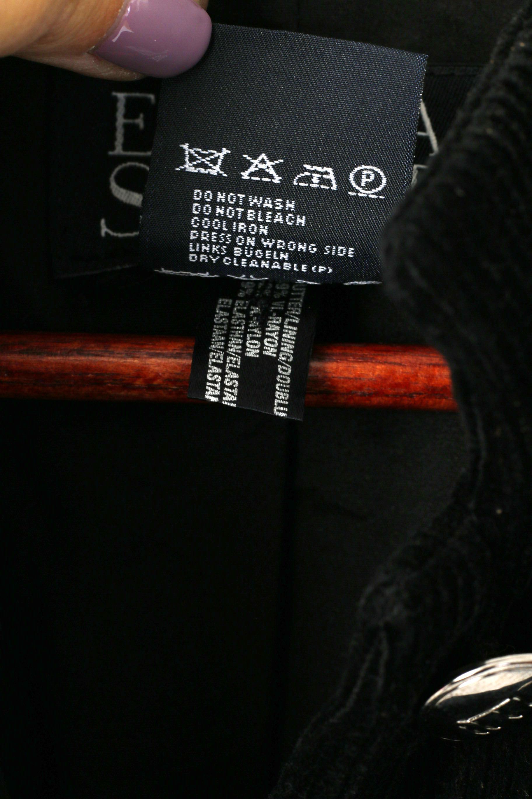 Escada Sport femmes 40 M veste velours côtelé noir simple boutonnage col montant Blazer