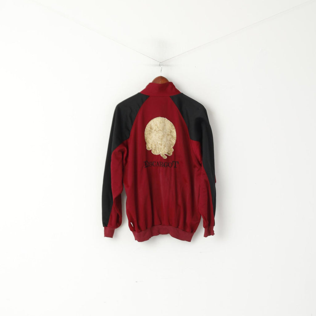 Escargot Men M Sweatshirt Maroon Vintage Colorado Shiny Zip Up Retro Top