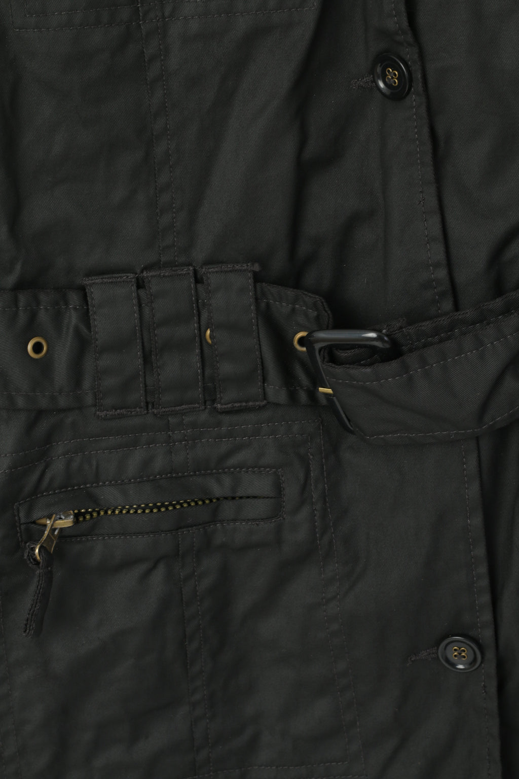 Adoro la giacca da donna Horses, top monopetto con cintura in cotone cerato nero